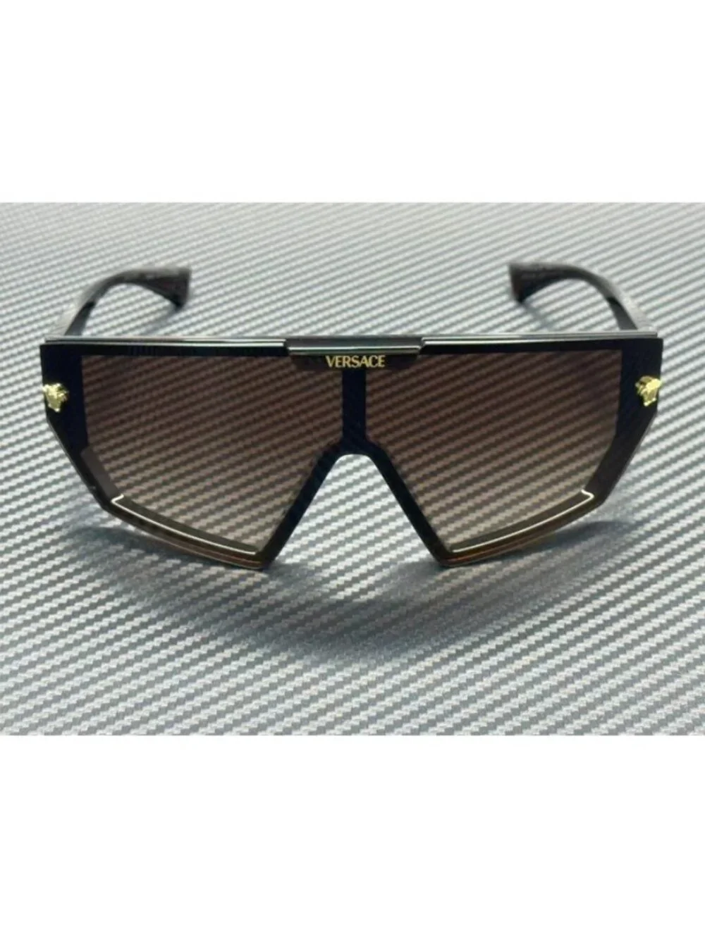 New Versace Men Transparent Brown Sunglasses 70-15-125